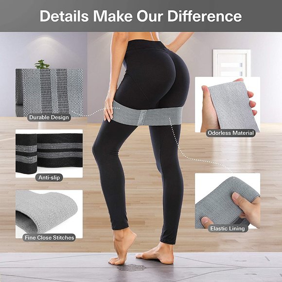 ihuan Resistance Bands for Legs and Butt, 3 Levels Exercise Band - Picture 2 of 6